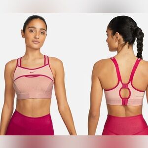Nike Dri-FIT ADV Alpha High-Support Sports Bra Peach and Red Sports Bra Sz M
